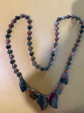 Multicolor Natural Stone Beaded Necklace